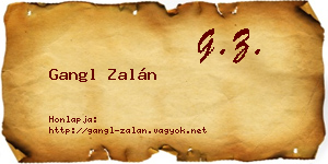 Gangl Zalán névjegykártya